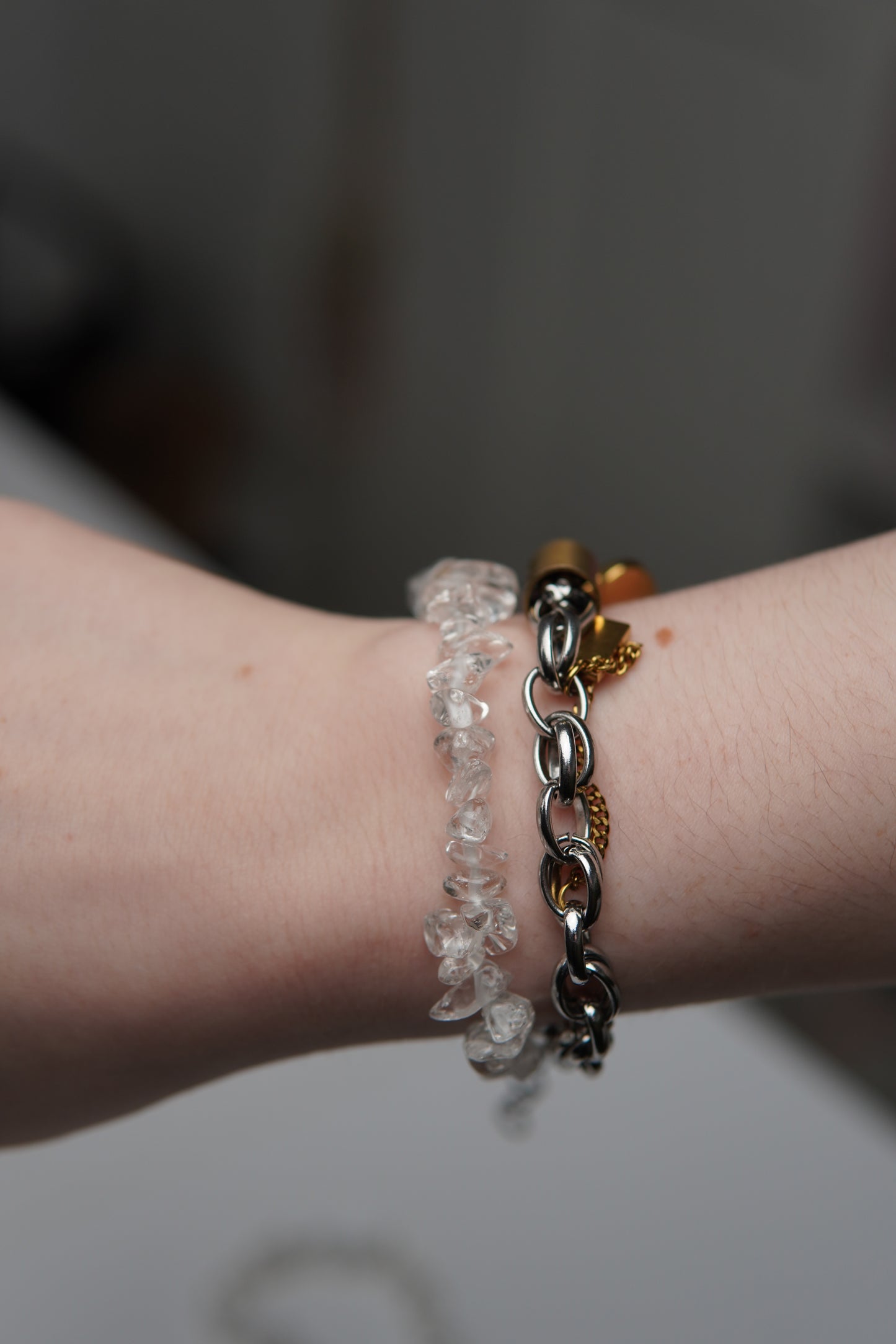 Splitterarmband Bergkristall