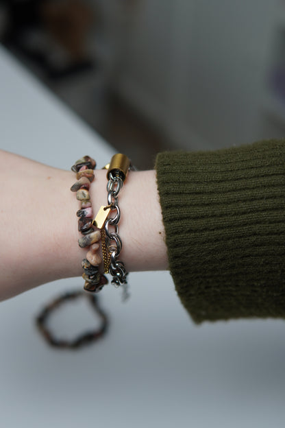 Splitterarmband Rhodonit