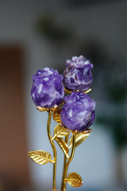 Rosenstrauß_Edelsteine_Edelsteinrosen_Amethyst
