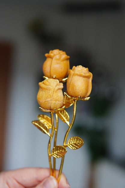 Rosenstrauß_Edelsteine_Edelsteinrosen_Aventurin Orange