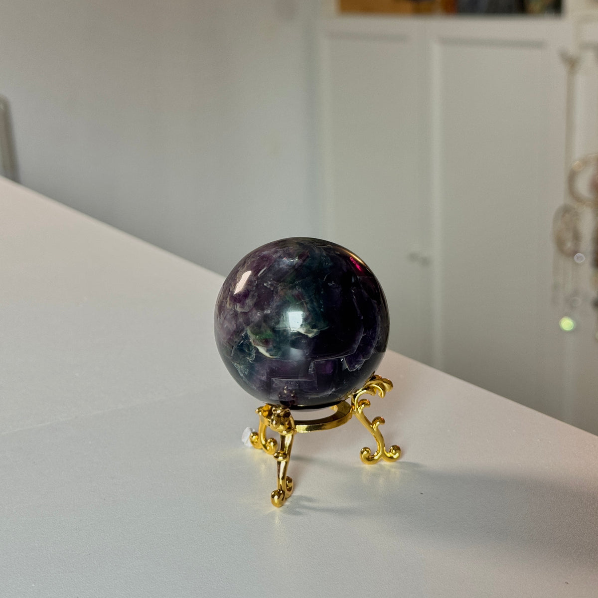 Mystic Rainbow Fluorit Sphere/Kugel