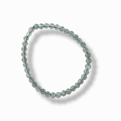 Kugelarmband mit polierten leicht blauschimmernden Labradoritperlen.